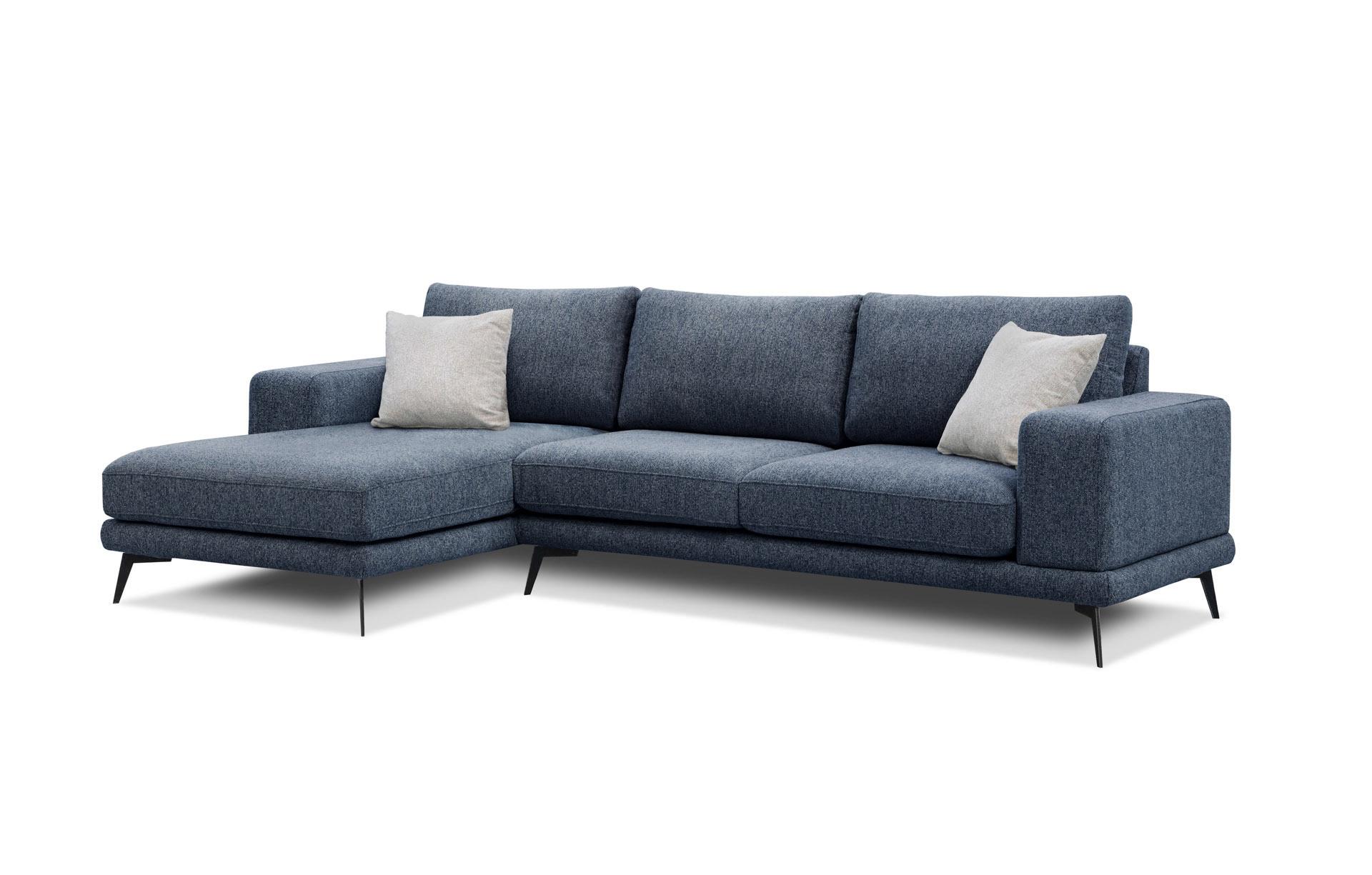 ECKSOFA MEDIOLANE 5-Sitzer, dunkelblau - Dunkelblau, Holzwerkstoff/Textil (158/282cm) - Wozimo