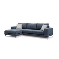 ECKSOFA MEDIOLANE 5-Sitzer, dunkelblau - Dunkelblau, Holzwerkstoff/Textil (158/282cm) - Wozimo