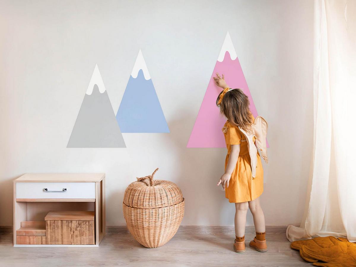 WANDAUFKLEBER 130x228cm - Schneebedeckte Gipfel - Multicolor, Kunststoff (130/228/0.1cm) - Wallfluent