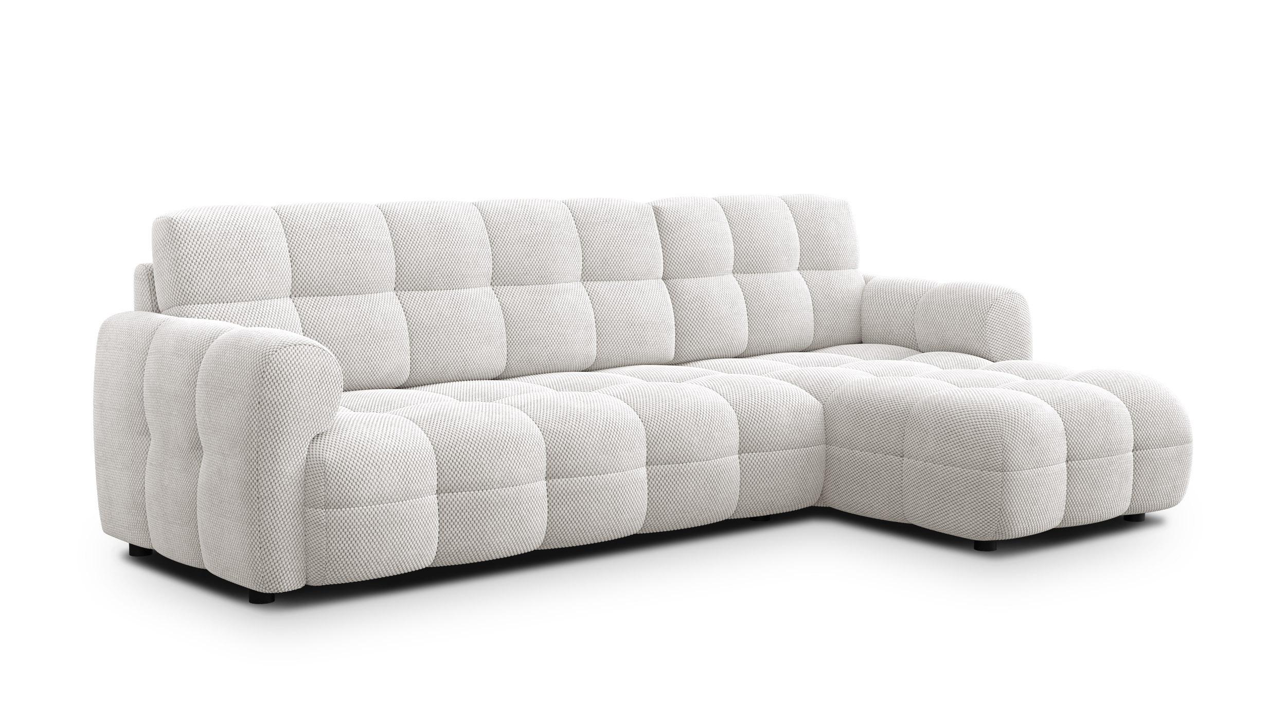 ECKSOFA MELLOW 4-Sitzer, creme - Creme/Schwarz, Holz/Textil (262/156cm) - Wozimo