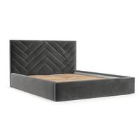 POLSTERBETT Arco 160/200 cm Grau im Kronos Stoff - Schwarz/Naturfarben, Holz/Holzwerkstoff (160/200cm) - AltaBeds
