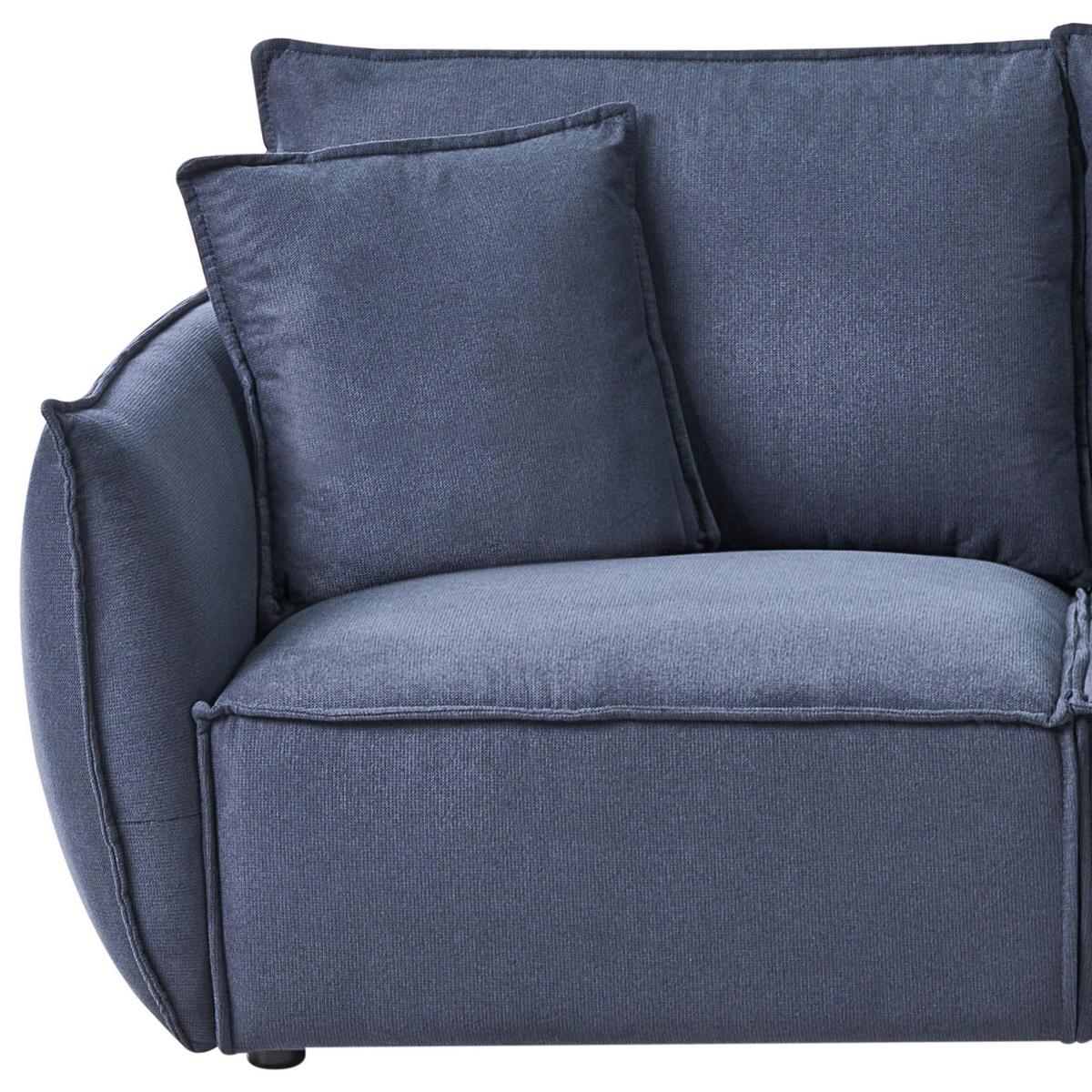 3-SITZER-SOFA Stoff Dunkelblau Kunes - Dunkelblau, Textil (190/82/92cm) - Beliani