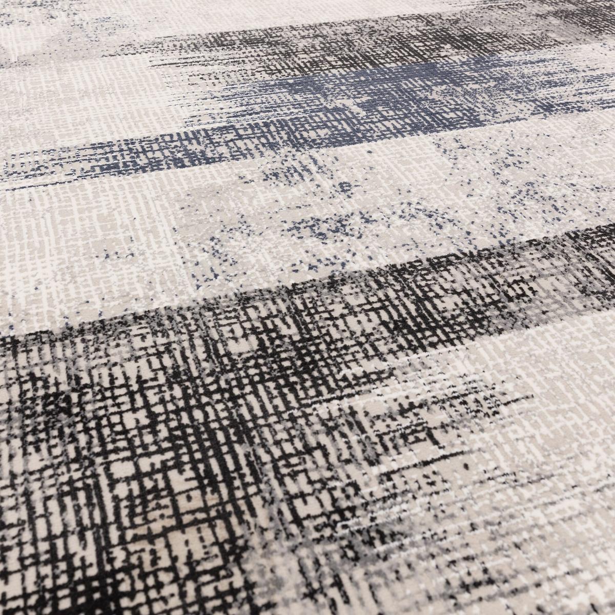 TEPPICH TIBER-Orte, geometrisch-abstrakt, Dunkelblau, 120 x 170 cm - Dunkelblau, Textil (170/120cm) - KADIMA DESIGN