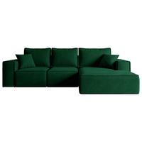 ECKSOFA mit Schlaffunktion und Bettkasten SERRA-L-S - 266x161x87 cm Grün Velours - Schwarz/Grün, Holzwerkstoff/Kunststoff (266/161cm) - ALTDECOR