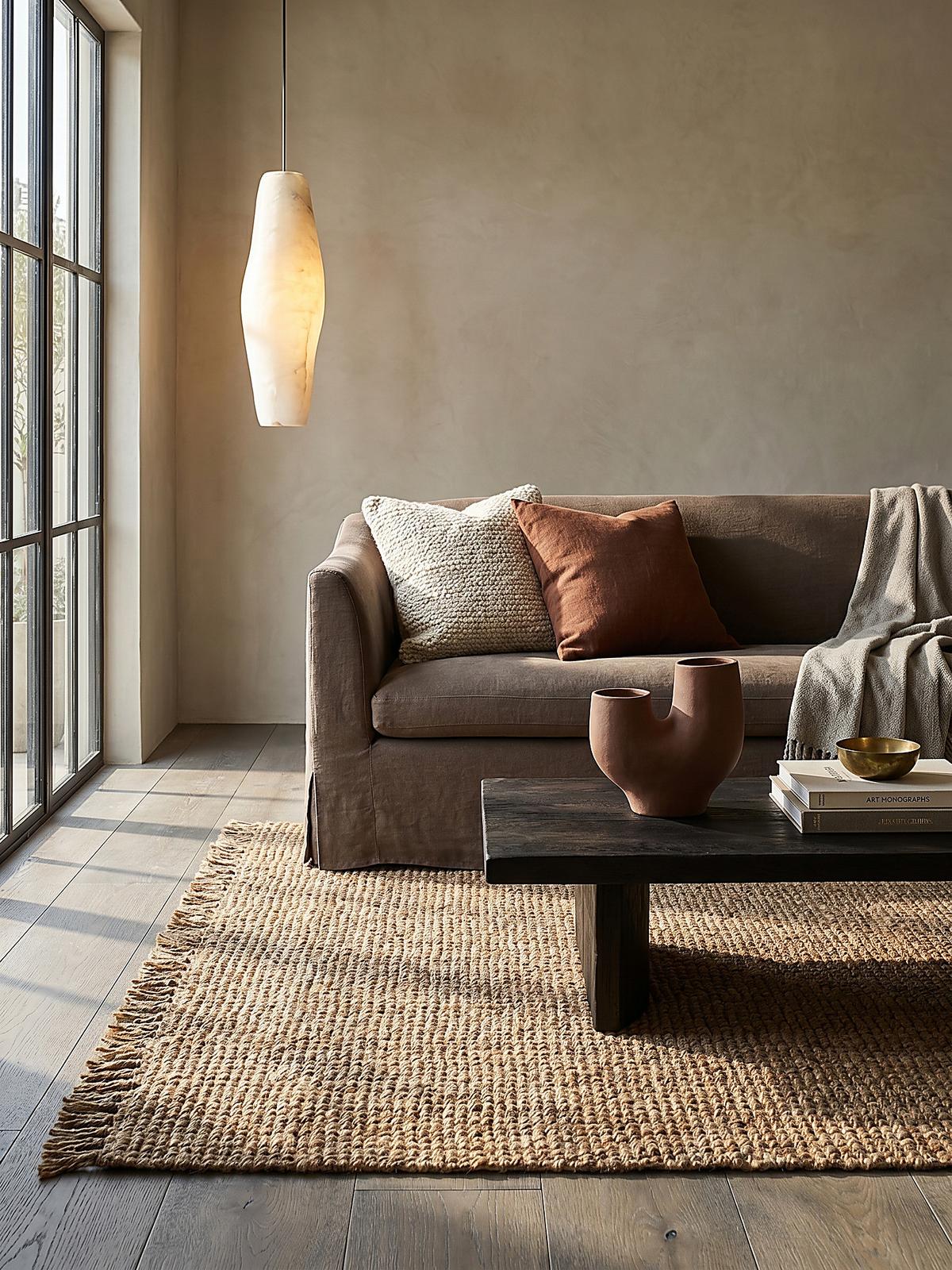 JUTETEPPICH wendbar ERME, einfarbig, Braun, 160 x 230 cm - Braun, Naturmaterialien (230/160cm) - KADIMA DESIGN