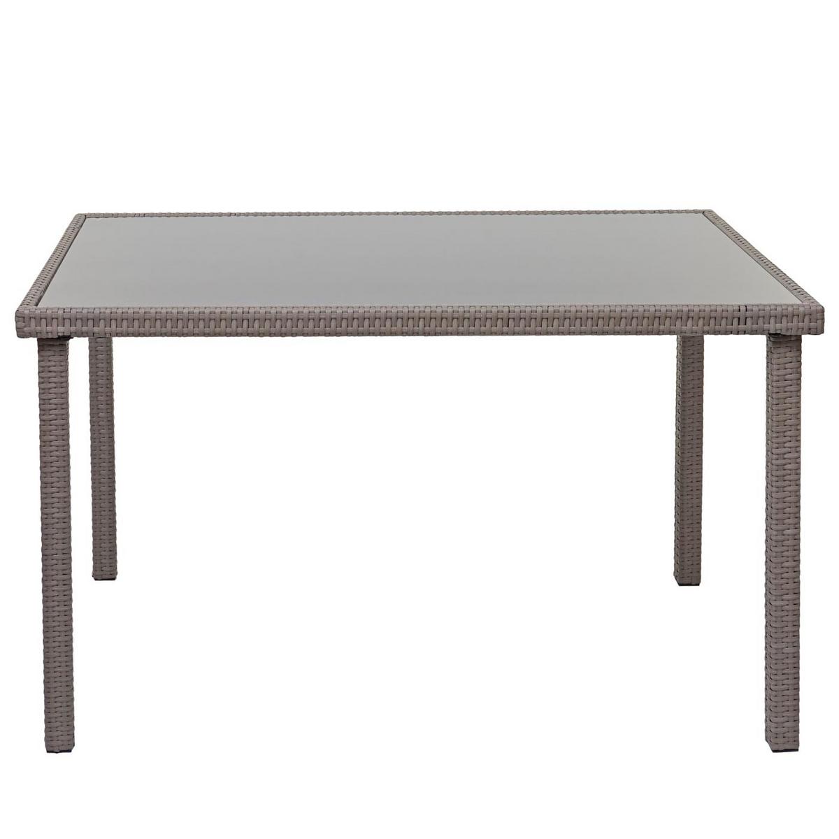 POLY-RATTAN TISCH rechteck Grau - Hellgrau, Kunststoff (75/120/71cm) - MCW