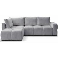 ECKSOFA Taremi mit Chenillebezug Grau, beidseitig - Schwarz/Grau, Textil (267/185cm) - Selsey