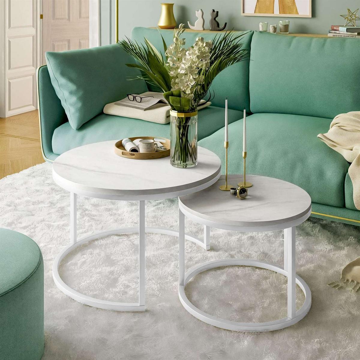 COUCHTISCH CIRI 2-in-1 LEVANTO - Weiß, Holzwerkstoff (70/70/48cm) - Lookway