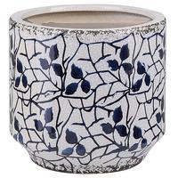 BLUMENVASE Steinzeug weiß Myos - Weiß, Keramik (15cm) - Beliani