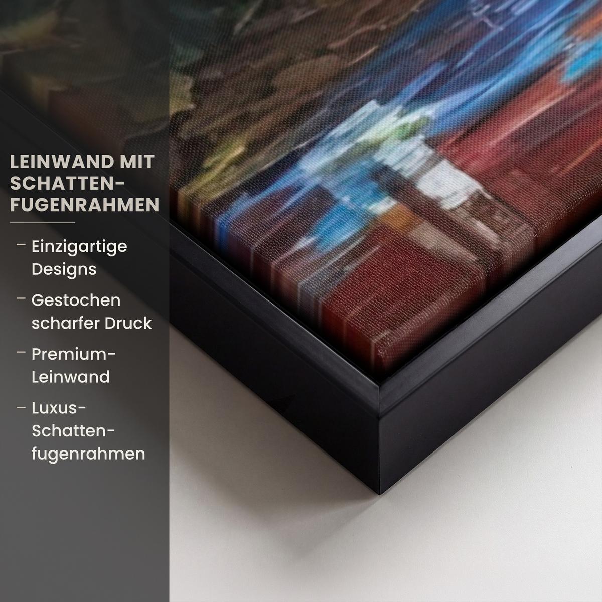 LEINWAND Bilder mit Rahmen - Landschaft - Wald - Farben - Natur - 90x90 - Multicolor, Textil (90/90cm) - MuchoWow