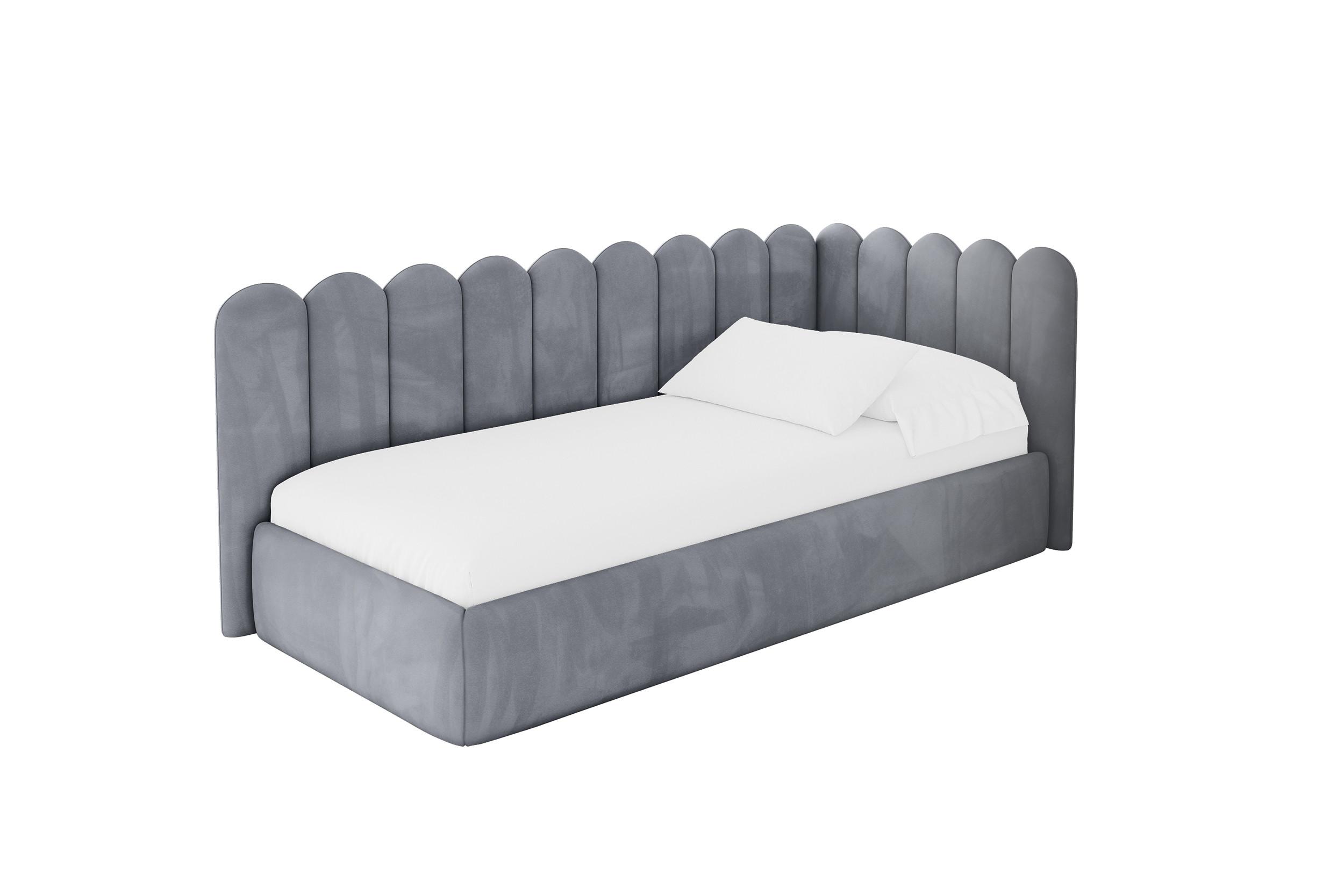 EINZELLBETT Jugendbett mit Bettkasten und Matratze H3/H4, Links - ARTY 90x200 Grau - Grau, Holzwerkstoff/Textil (90/200cm) - ALTDECOR