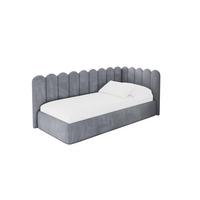 EINZELLBETT Jugendbett mit Bettkasten und Matratze H3/H4, Links - ARTY 90x200 Grau - Grau, Holzwerkstoff/Textil (90/200cm) - ALTDECOR