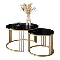 COUCHTISCH 2 in 1 LORI GOLD Hochglanz - Goldfarben/Schwarz, Holzwerkstoff (70/70/48cm) - Lookway