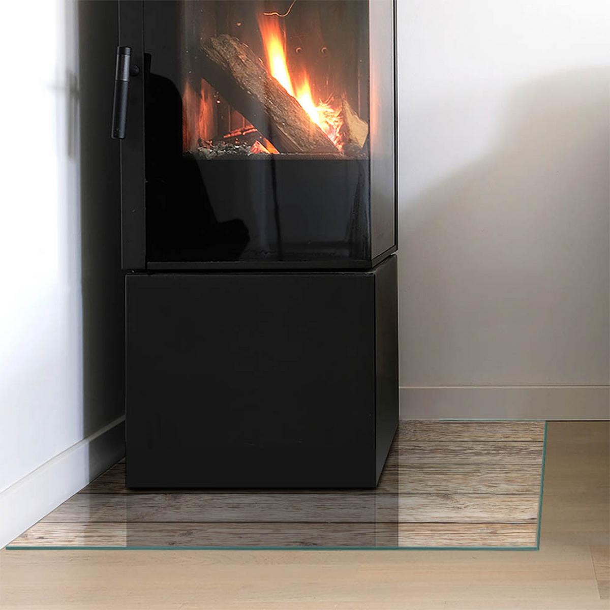 GLASPLATTE für Kamin 60x60 cm - Beige, Glas (60/60/0.4cm) - TULUP