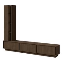 WOHNWAND Vero 2-teilig Wohnzimmer-Set mit TV-Lowboard und Hochschrank, Walnussfarben - Walnussfarben, Holzwerkstoff (230/185/35cm) - Beautysofa