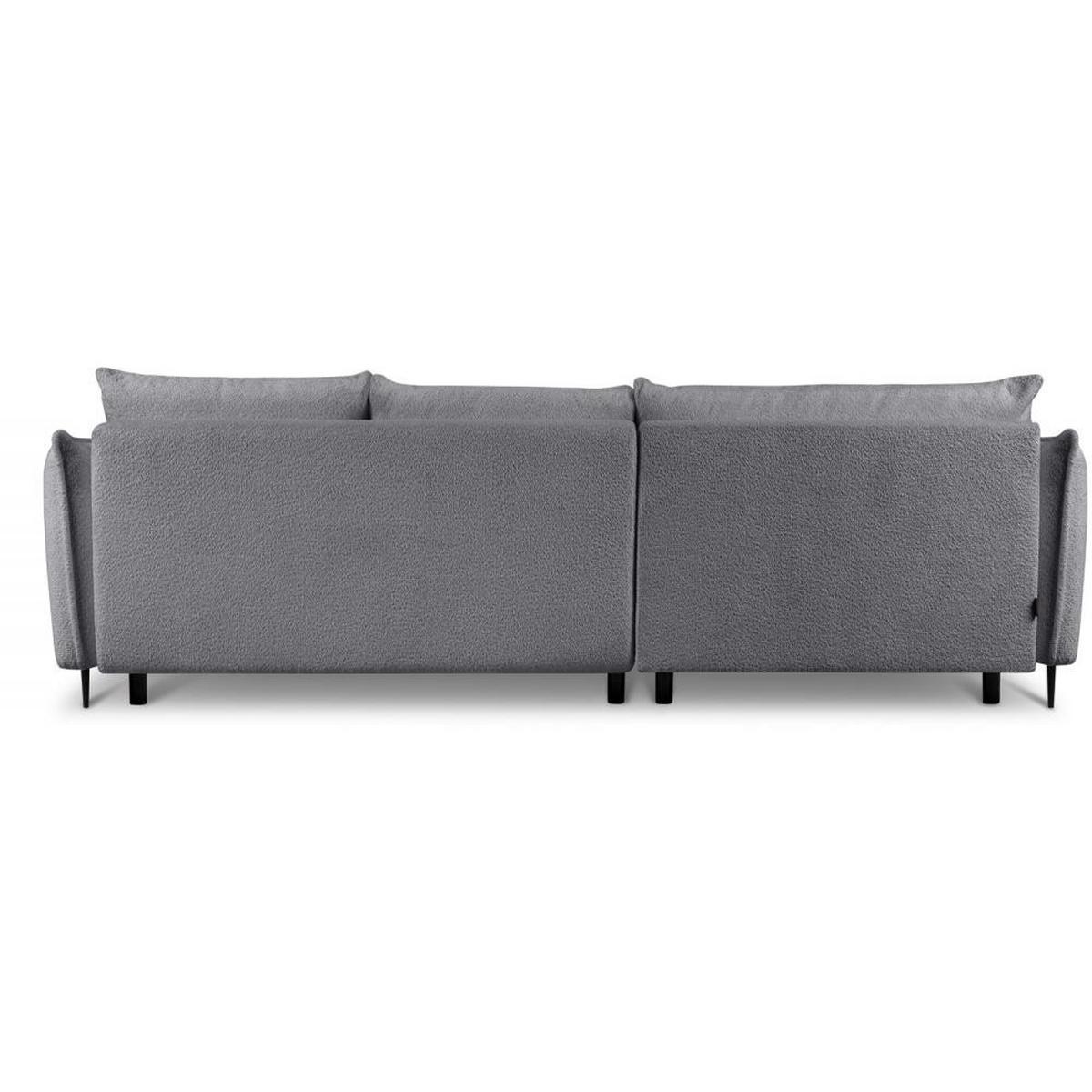 ECKSCHLAFSOFA Bari links dunkelgrau - Dunkelgrau/Schwarz, Textil (276/158cm) - Beautysofa