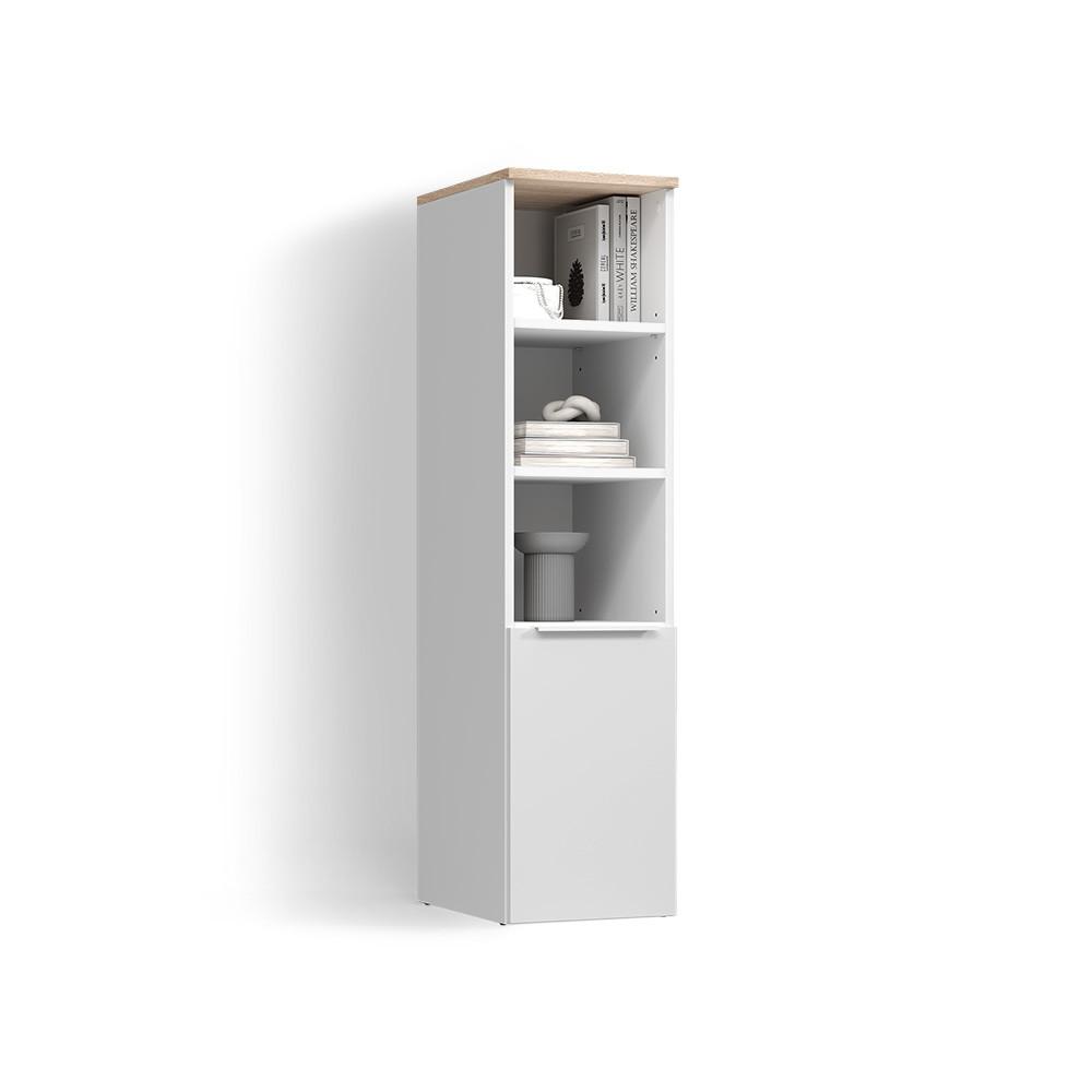 UNIVERSALSCHRANK Piave Weiß/Sonoma mit einer Tür - Weiß/Sonoma Eiche, Holzwerkstoff (30.2/120/40cm) - Livinity®