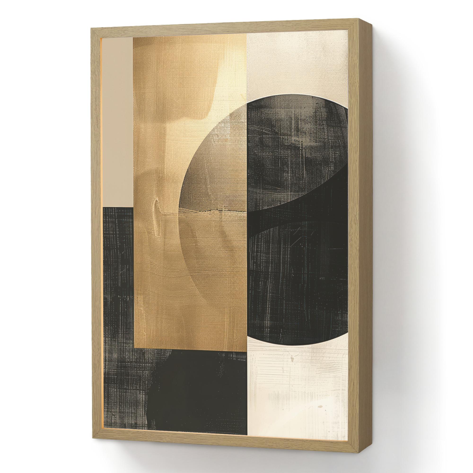 WANDLEUCHTE MIT AKKU Abstrakt - Modern - Schwarz - Gold 40x60 cm - Sandfarben, Holzwerkstoff (40/60/8cm) - OnlyWow
