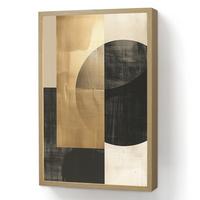 WANDLEUCHTE MIT AKKU Abstrakt - Modern - Schwarz - Gold 40x60 cm - Sandfarben, Holzwerkstoff (40/60/8cm) - OnlyWow