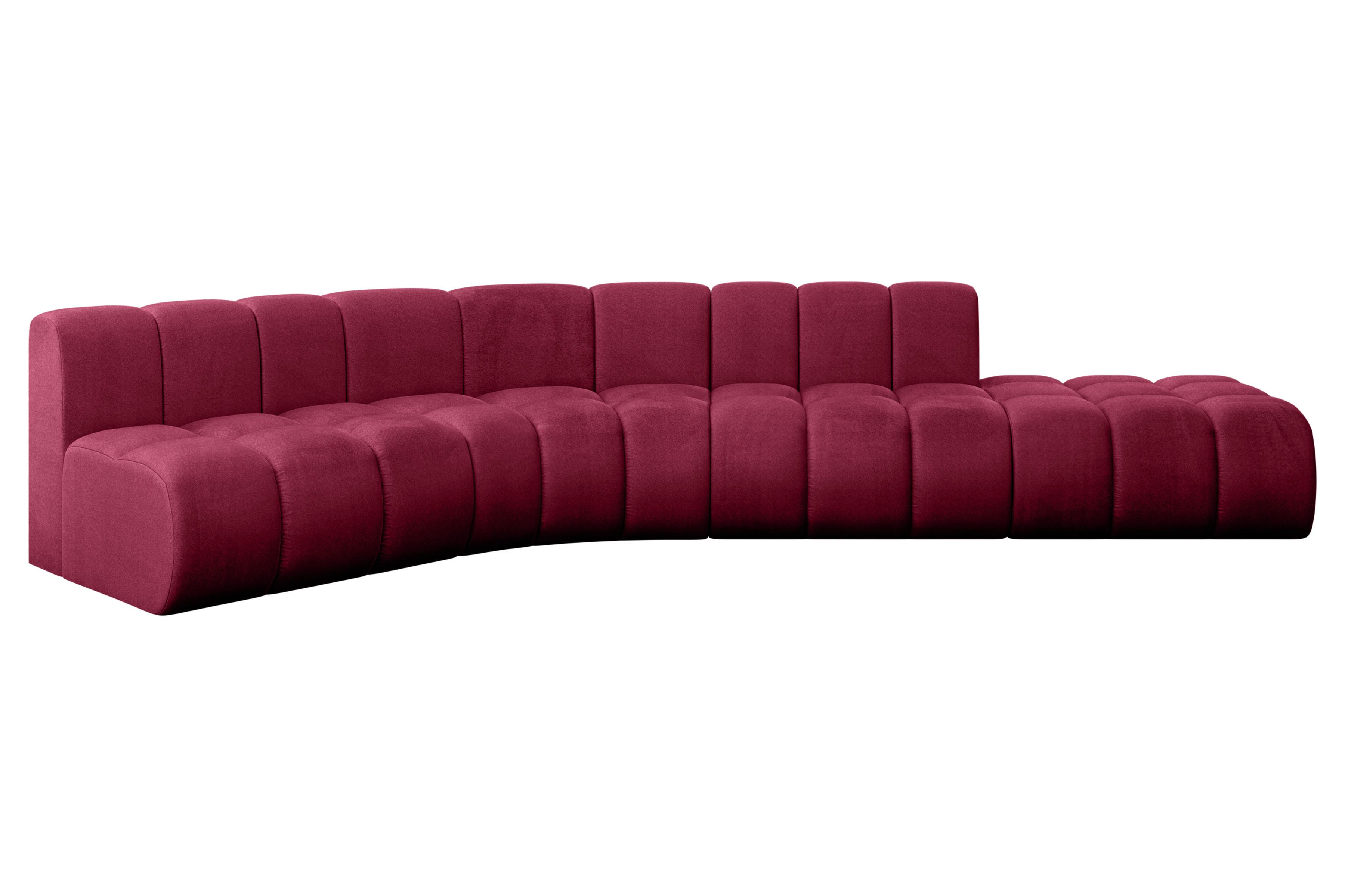 ECKSOFA modulares Sofa Brilo-L1 - 380x174x70 cm Bordeauxrot - Bordeaux, Holzwerkstoff/Textil (380/174cm) - ALTDECOR