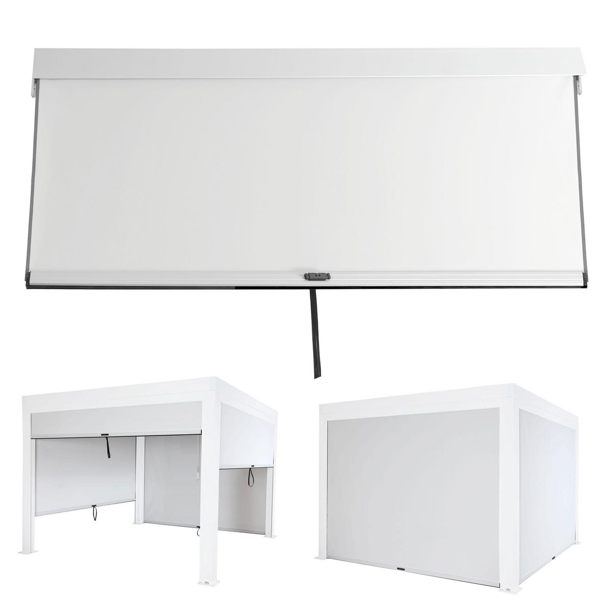 SEITENWAND FÜR PERGOLA Weiß - Weiß, Textil (271/205/1cm) - MCW