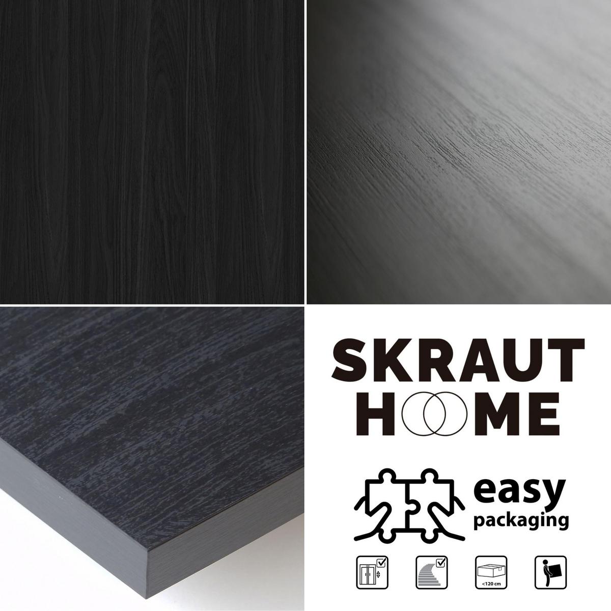 ESSTISCH für 10 Gäste, schwarz, 194/90/75cm - Schwarz, Holzwerkstoff (90/194/75cm) - Skraut Home