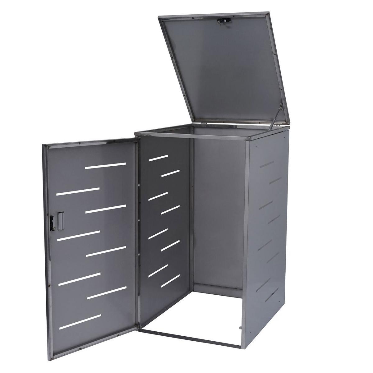 MÜLLTONNENVERKLEIDUNG Silber - Silberfarben, Metall (66/116/80cm) - MCW