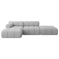 ECKSOFA modulares Sofa Lizur-L1 - 285x160x70 cm Hellgrau Bouclé - Hellgrau, Holzwerkstoff/Textil (285/160cm) - ALTDECOR