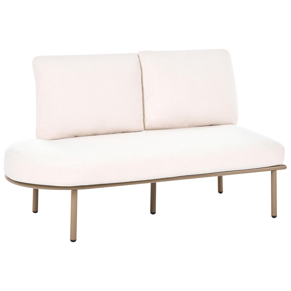 GARTENSOFA mit Tisch 4-Sitzer Metall Braun Pollina - Beige/Braun, Metall (238/77/162cm) - Beliani