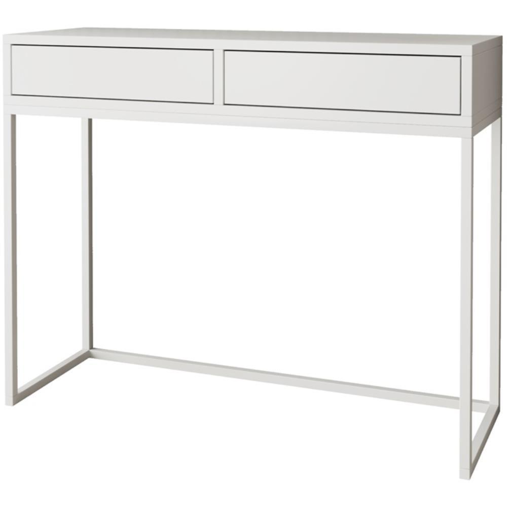 KONSOLENTISCH Lango 100/85/35 weiß mit weißen Matellbeinen - Weiß, Holzwerkstoff/Metall (35/100/85cm) - Beautysofa