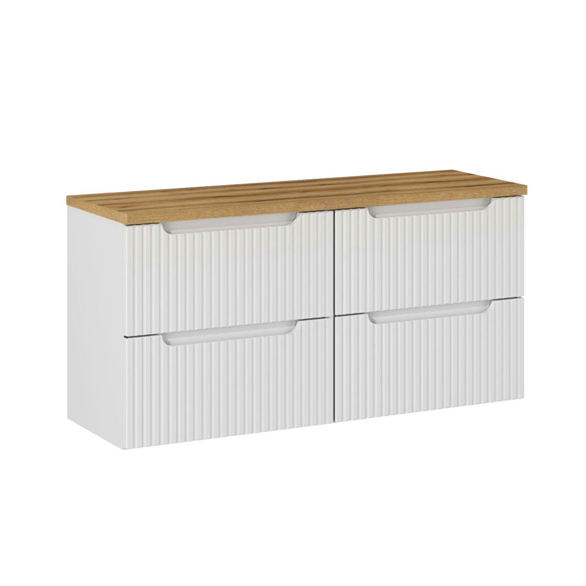 WASCHTISCHUNTERSCHRANK 120.4cm Riva Weiß und Holz - Weiß, Holzwerkstoff (120.4/59/40cm) - Petits-meubles