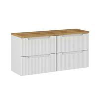 WASCHTISCHUNTERSCHRANK 120.4cm Riva Weiß und Holz - Weiß, Holzwerkstoff (120.4/59/40cm) - Petits-meubles
