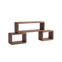WÜRFELREGAL-SET RAVELLO, Dunkles Massivholz, 80 x 15 x 20 cm - Braun, Holz (80/20/15cm) - KADIMA DESIGN