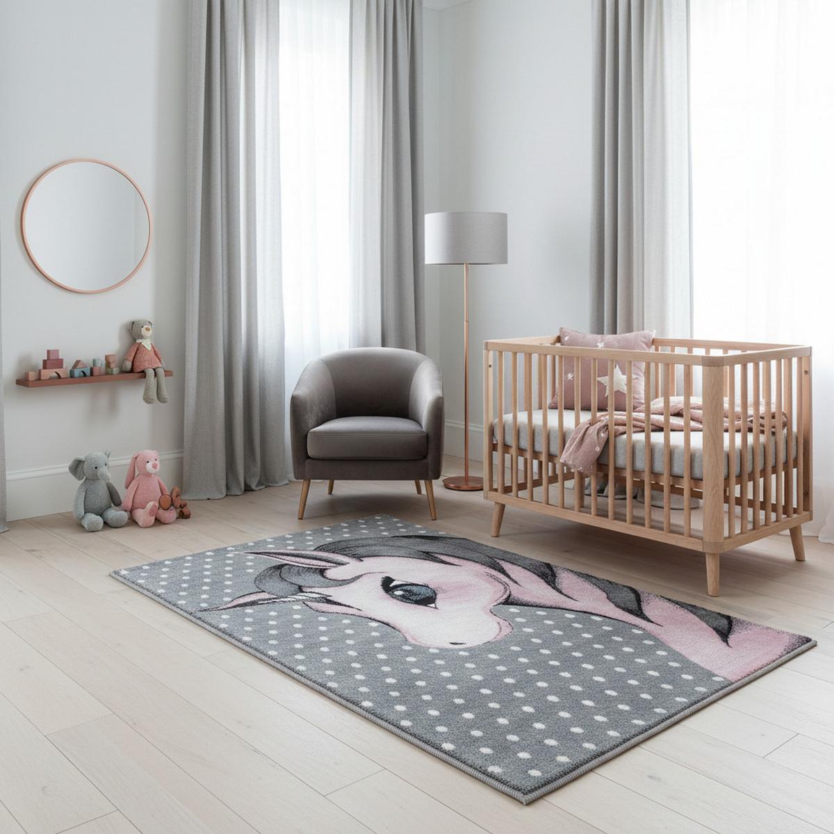 SPIELTEPPICH TASNA in Rosa, mit Einhorn-Motiv, 200 x 290 cm - Rosa, Textil (290/200cm) - KADIMA DESIGN