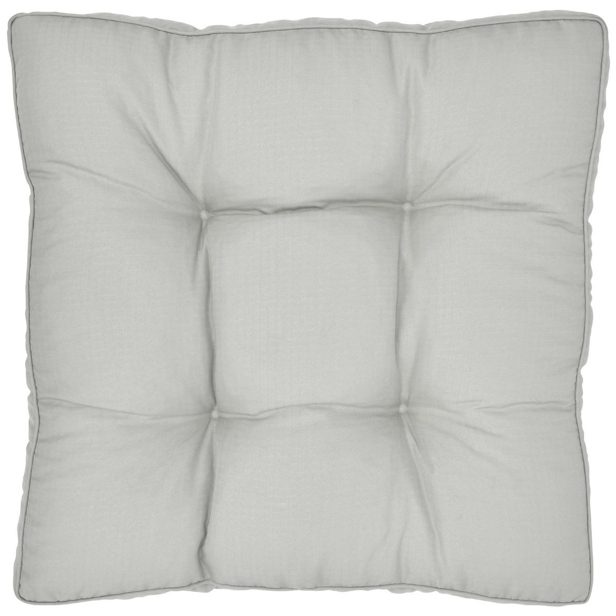 LOUNGEKISSEN Xluna Sitz 50/50/10 cm Hellgrau - Hellgrau, Textil (50/50/10cm) - Beautissu 