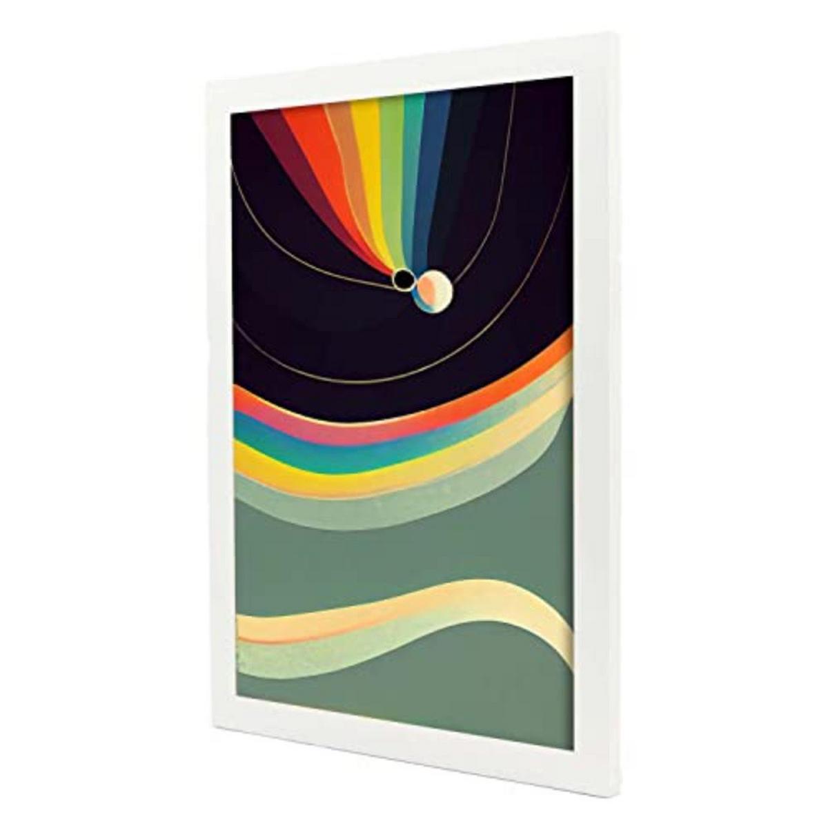 POSTER Set mit 4 Abstrakt Kugel Moderne Galaxien A3 Weißer Rahmen - Weiß, Papier (29.7/3cm) - Nacnic