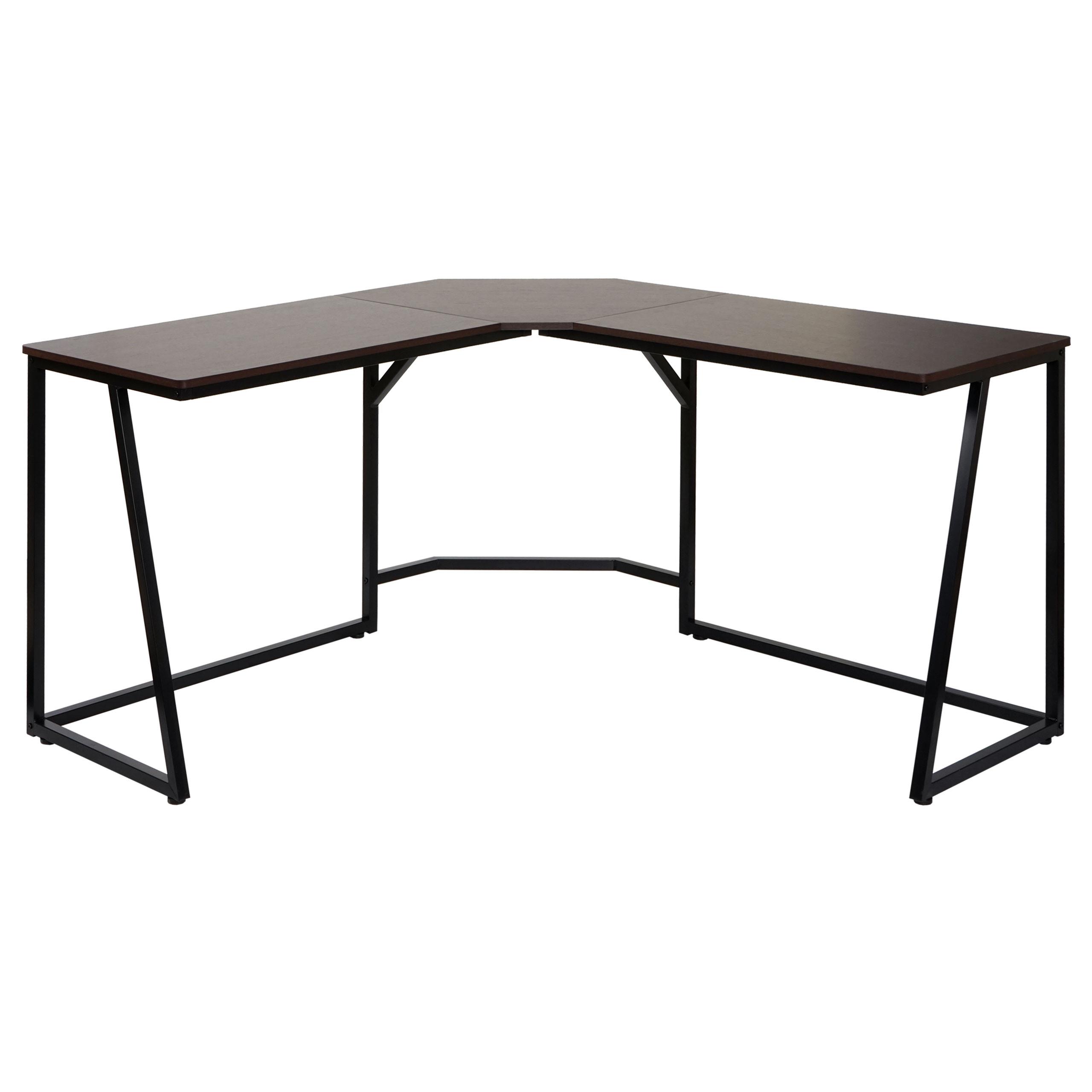 ECK-SCHREIBTISCH Dunkelbraun - Dunkelbraun, Metall (140/140/76cm) - MCW