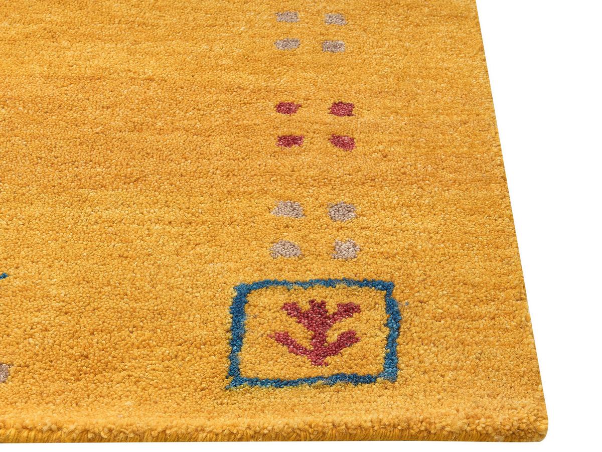 KURZFLOR-GABBEH Akalan 230/160 cm - Gelb, Textil (160/230cm) - Beliani