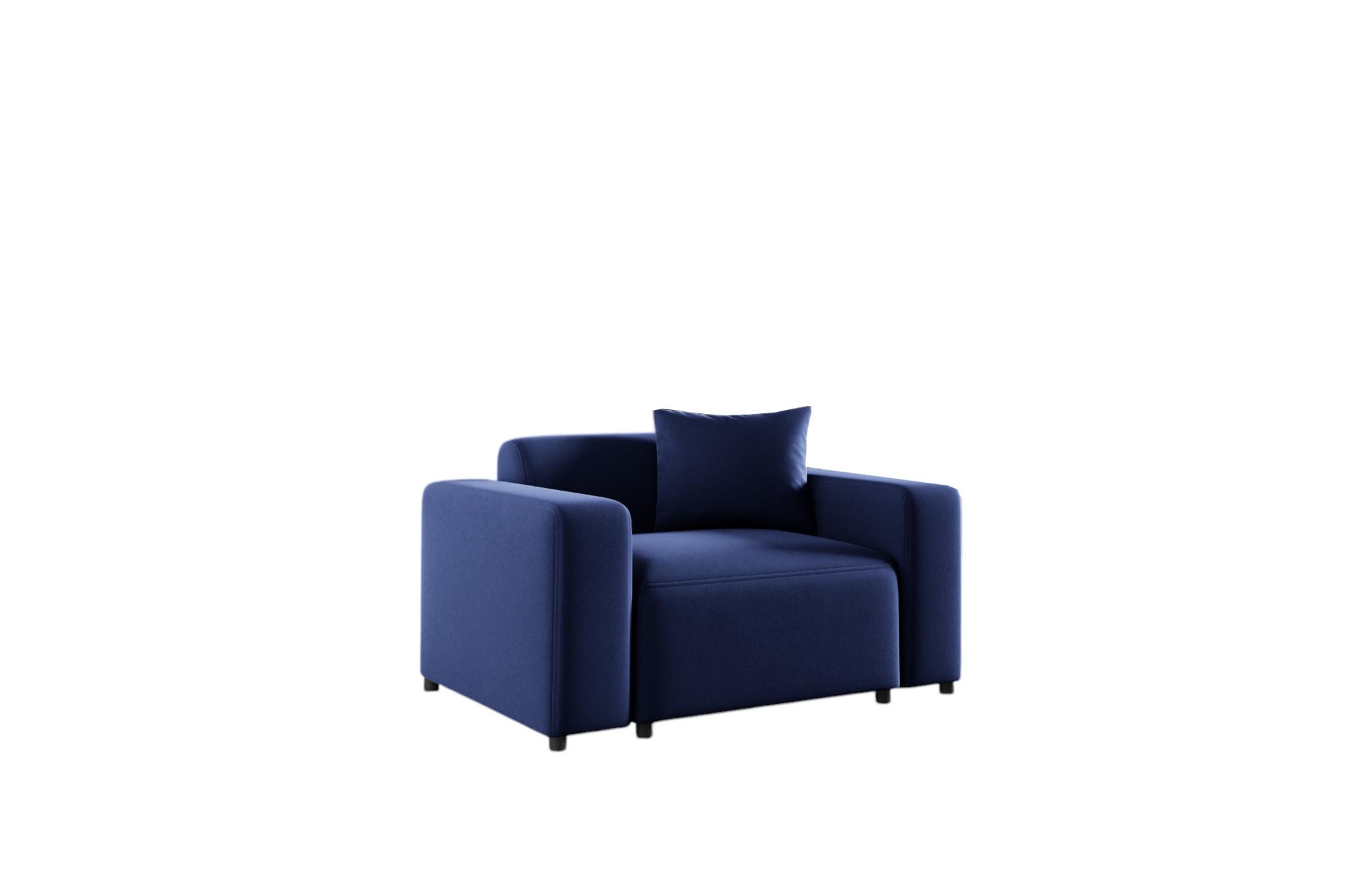 SESSEL Megan In Salvador - Dunkelblau, Holzwerkstoff/Textil (145/75/98cm) - Fun Möbel