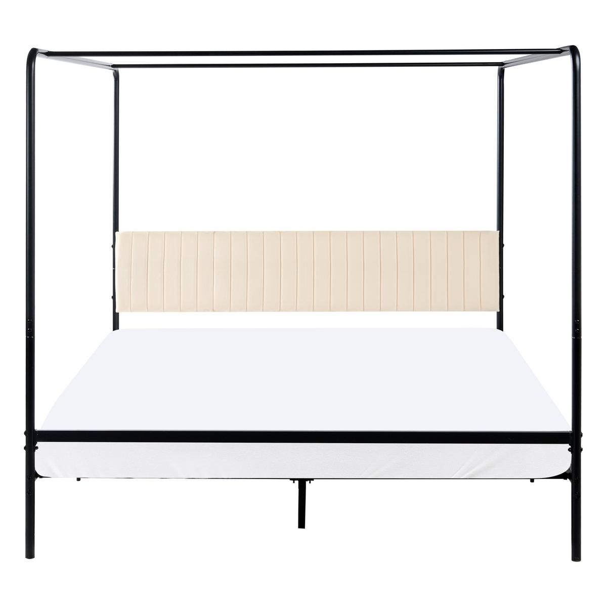 HIMMELBETT Metall 180/200 cm Schwarz Mirabeau - Beige/Schwarz, Metall (180/200cm) - Beliani