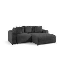 ECKSOFA Megan Xs In Stoff Poso - Dunkelgrau, Holzwerkstoff/Textil (240/165cm) - Fun Möbel