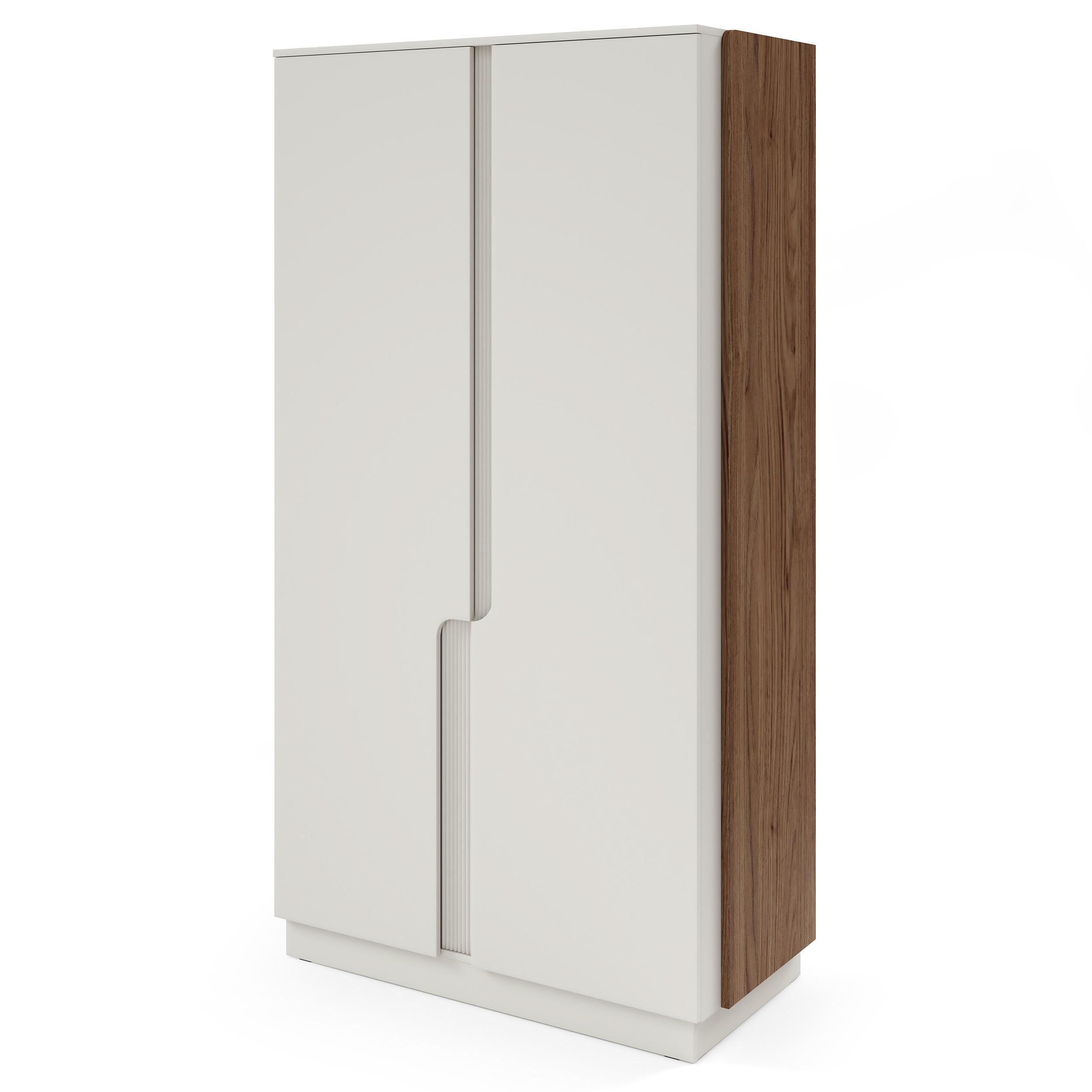 DREHTÜRENSCHRANK Positivo mit 2 Türen, 103 cm, Alba-Nuss + Kaschmir - Nussbaumfarben, Holzwerkstoff (103/195/52cm) - Beautysofa