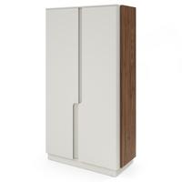 DREHTÜRENSCHRANK Positivo mit 2 Türen, 103 cm, Alba-Nuss + Kaschmir - Nussbaumfarben, Holzwerkstoff (103/195/52cm) - Beautysofa