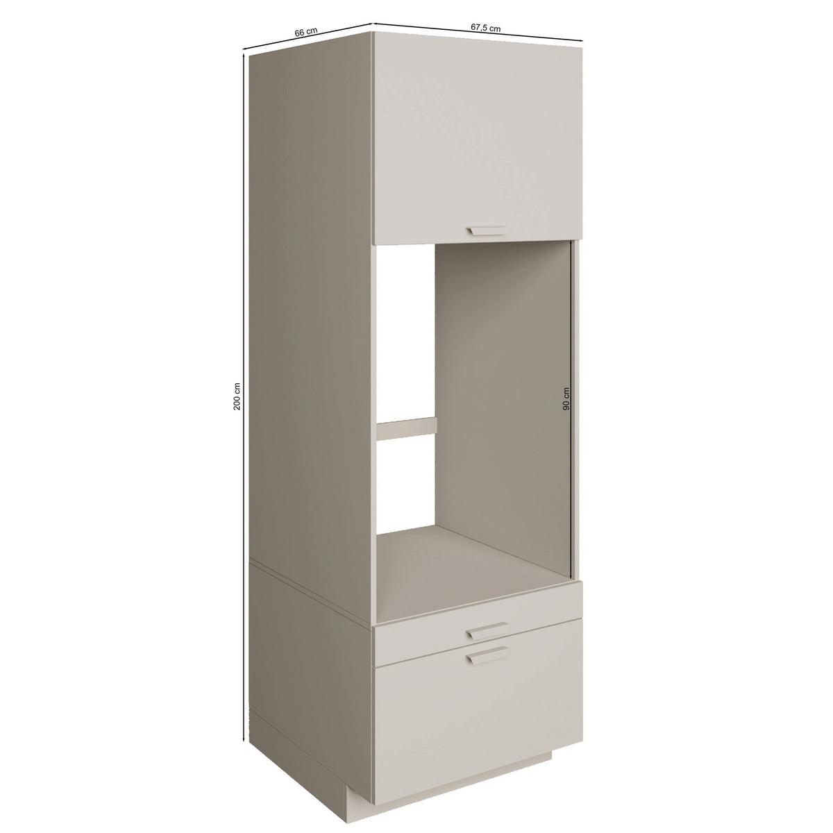 WASCHMASCHINENSCHRANK Holv Kaschmirgrau 68 cm - Taupe, Holzwerkstoff/Metall (67.5/200/66cm) - Selsey