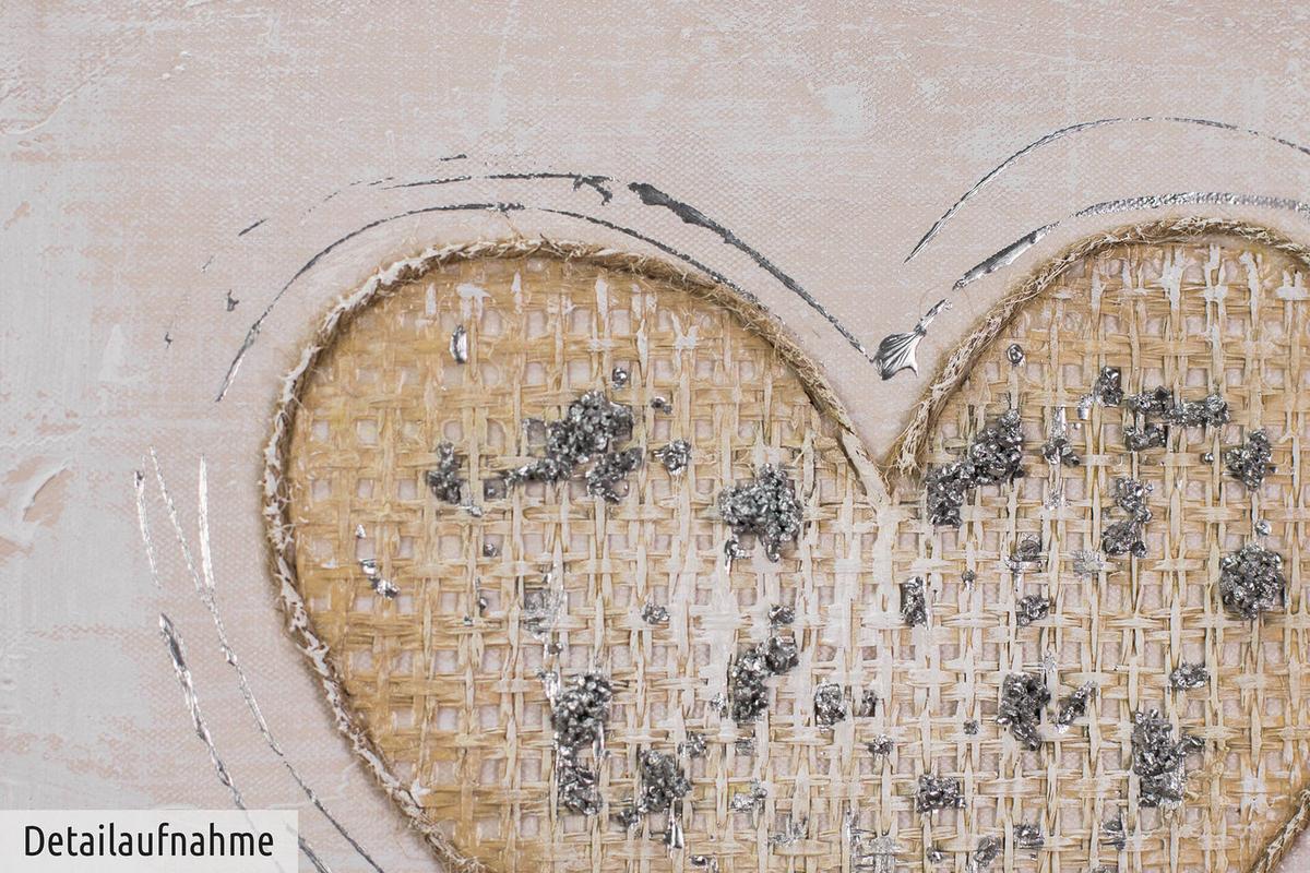 ACRYLBILD HANDGEMALT 30/30 cm - Beige, Holz/Textil (30/30cm) - KUNSTLOFT