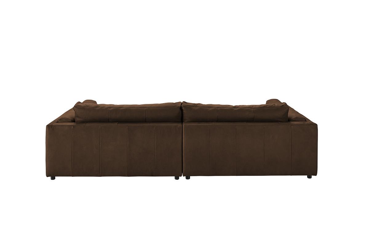 BIG SOFA RAINA Braun Leder - Schwarz/Braun, Leder/Kunststoff (294/85/150cm) - KAWOLA