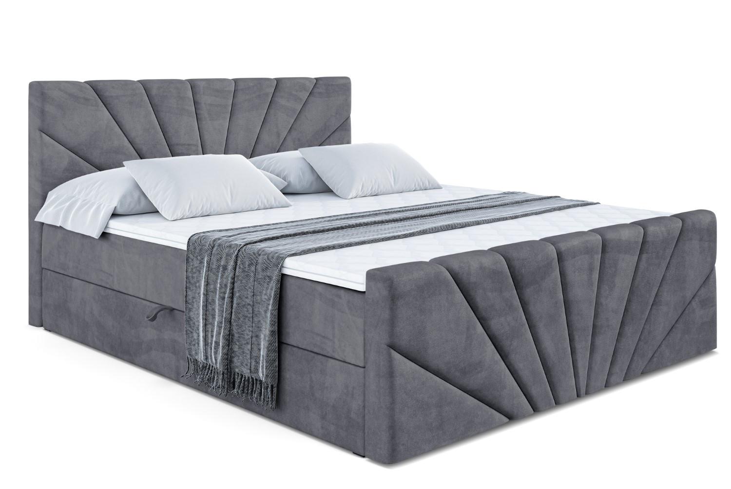 BOXBETT MILTIO-Z - 160x200 cm - H4 - Dunkelgrau - Dunkelgrau, Holzwerkstoff (160/200cm) - ALTDECOR