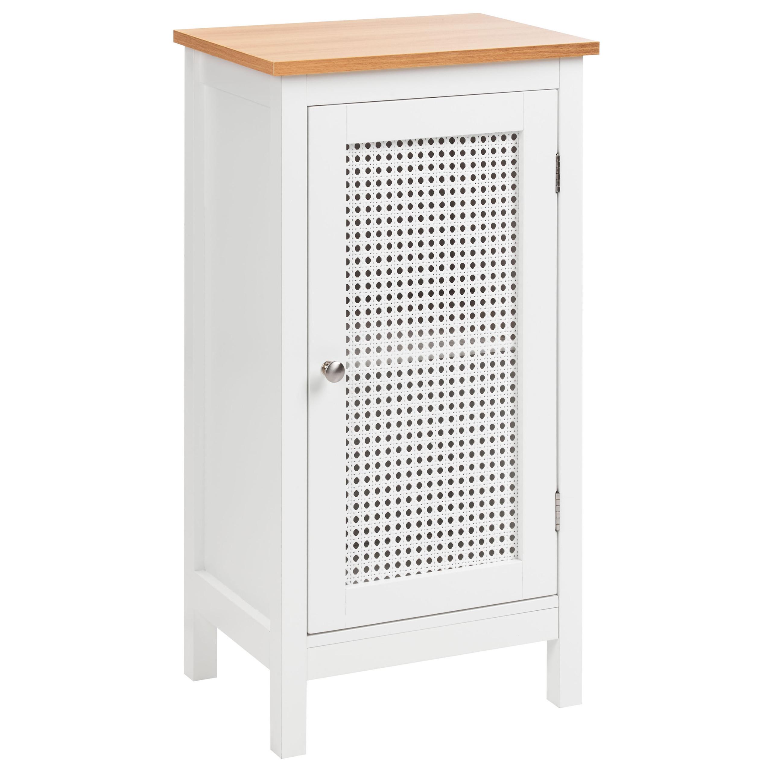 BADEZIMMERSCHRANK 40 cm Weiß Alamos - Weiß/Braun, Holzwerkstoff (40/75/30cm) - Beliani