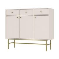 KOMMODE TORINO 125/108/41 cm mit 3 Schubladen 3 Türen Beige - Beige, Holzwerkstoff (125/108/41cm) - MASSENO