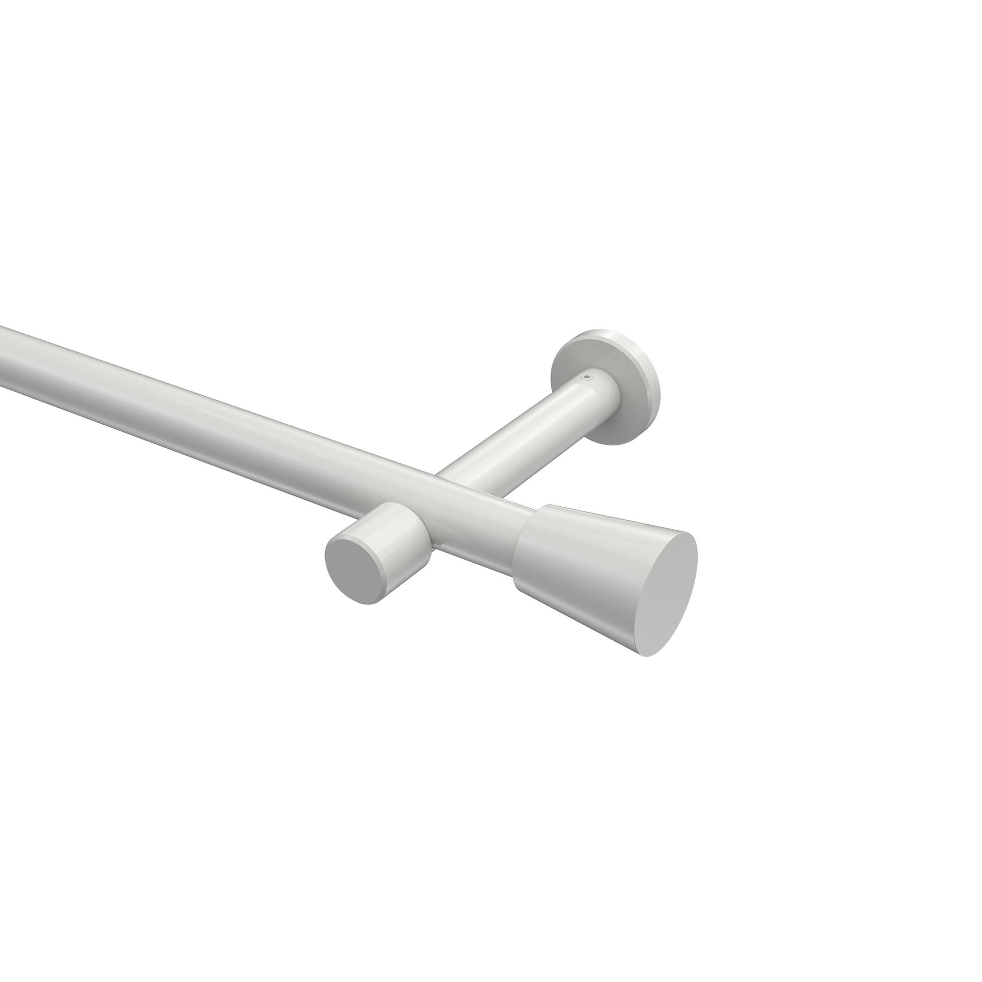 GARDINENSTANGE Prestige Sitra 520 cm (geteilt in 4 x 130 cm), 1-läufig (ohne Ringe), 20 mm Ø Weiß - Weiß, Metall (520cm) - INTERDECO